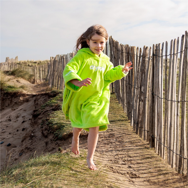 2026 Dryrobe Junior Organic Towel Change Robe ORGANICJTCRLG - Lime Green